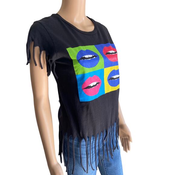 On Fire Black Graphic Print T-shirt Size M - Picture 2 of 5